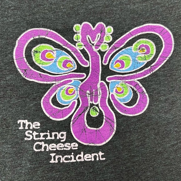 NWOT The String Cheese Incident Band Butterfly Graphic T-Shirt Green Women’s XXL - Picture 3 of 5